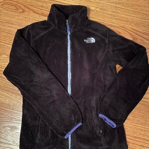 The North Face Kids Black Fleece Jacket with Blue Accents